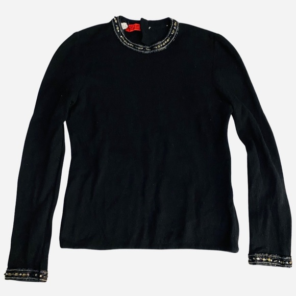 Vtg Valentino Night Cashmere Sweater Beaded (SW2) - Picture 3 of 8